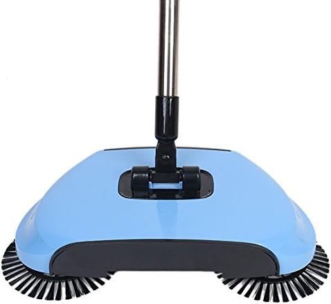 Sweeping machine Automatic Hand Push Cleaning Machine 360 Degree Rotating Without Electricity Dustpan Trash Bin Do not bend over to make the cleaning more comfortable (blue)