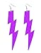 Forum Novelties Neon Purple Lightning Bolt Earrings