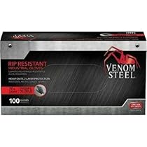 Latex Gloves STEEL VENOM Nitrile Gloves Heavy Duty, Rip