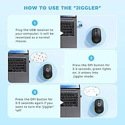 PEIOUS Wireless Mouse, Mouse Jiggler - LED Wireless