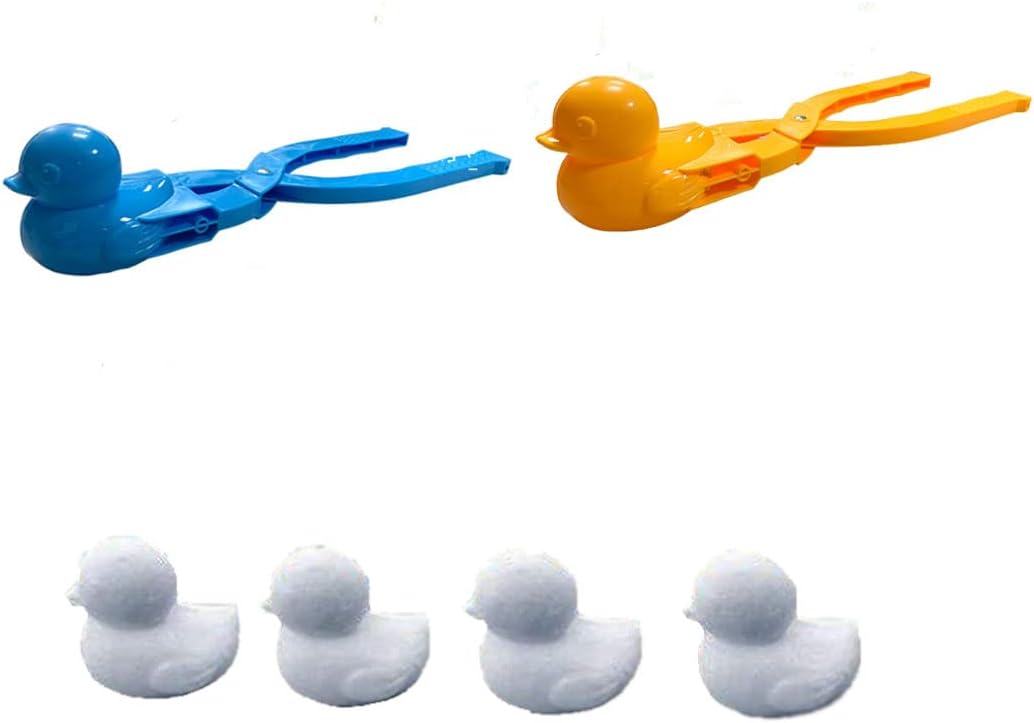Artificial Snow - Three D Snowball Maker, Duck Snowball Maker, 2 PCS Cartoon Snowball Maker Sandy Maker Clip Perfect for Kids Play Snow, Color Shipped Randomly