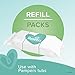 Baby Wipes, Pampers Baby Diaper Wipes, Complete Clean Unscented, 10 Refill Packs for Dispenser Tub, 720 Total Wipes