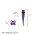BodyJ4You 36PC Gauges Kit Purple Blue Acrylic Taper Plug 14G-00G Ear Stretch O-Rings Body Piercing