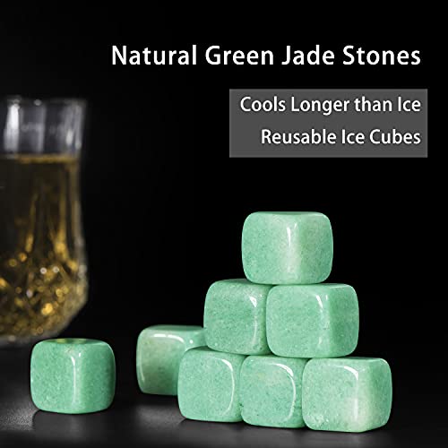 Livond Whiskey Stones - Reusable Ice Cubes for Cooling Rum, Beer, Wine, Iced Tea, Water -Ice Cubes with Ice Tray and Tongs - Drinking Gift for Dad, Husband, Grandpa, Friends, Family - Pack of 8
