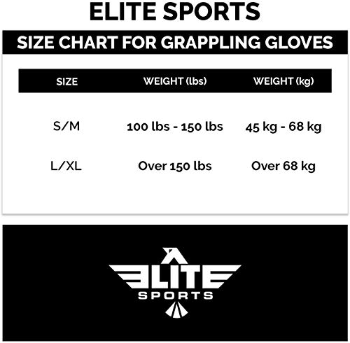 Elite Sports MMA Grappling Training Sparring Mitts Gloves, Best MMA Gloves for Grappling Martial Arts (Black/White, Large/X-Large) - Thumbnail 5
