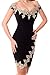 Alvaq Women's Gold Lace Applique V Neck Backless Off Shoulder Mini Dress