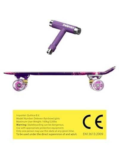Skateboard Skate-Max Senior - Tavola In Legno D'Acero, Cuscinetti ABEC-7, Per Ragazzi E Adulti