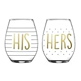 Fifth Avenue Crystal His/Hers Stemless Goblets (Set of 2), Clear