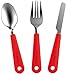 Camping Utensils Set with Case, Portable Backpacking Utensil Flatware Set, 3pc Stainless Steel Knife, Fork, Spoon Silverware - Ideal Hiking or Backpacking Combo
