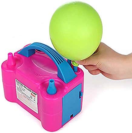 Electric Balloon Inflator Air Pump Dual Nozzle Inflator Blower Portable Pump with UK Plug