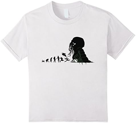 unisex-child Lovecraftian Darwinism Cthulhu Evolution T-Shirt 12 White