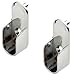 Oval Closet Rod End Supports | Screw on Type | 15mm x 30mm | Polished Chrome | 2 Pack