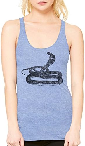 Austin Ink Apparel King Cobra Ladies Triblend Racerback Tank (Heather Blue, X-Large)