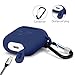 LIKDAY AirPods Case with Strap Protective Silicone Cover with Carabiner for Apple Airpods Accessories (Midnight Blue)
