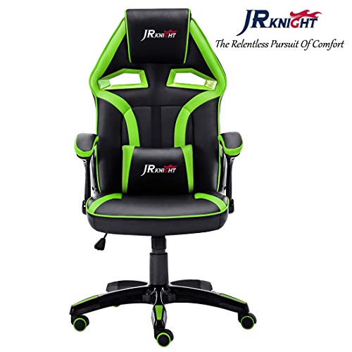 JR-Knight-Sedia-girevole-in-pelle-in-stile-auto-da-corsa-design-della-Renovation-Alien-per-casa-ufficio-per-giocare-al-computer-BlackGreen