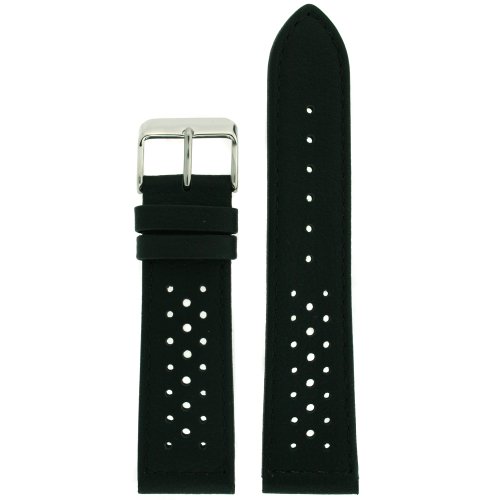 Watch Band Black Sport Design Genuine Leather 22 millimeter Tech Swiss