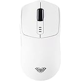 MechLands Aula SC580 Wireless Mouse, Ergonomic Gaming Mouse, with Adjustable 10000 DPI, BT 5.0/2.4GHz/Wired Connections, 6 Buttons, 500mAh Battery for Win/Mac/PC/Laptop (White)