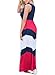 Kaoccy Mother and Daughter Stripe Stitching Boho Long Maxi Dress