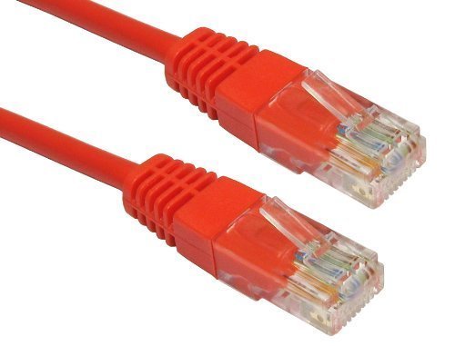 Consoletronic Red Network Ethernet RJ45 Cat5E-CCA UTP PATCH 26AWG Cable Lead 10m