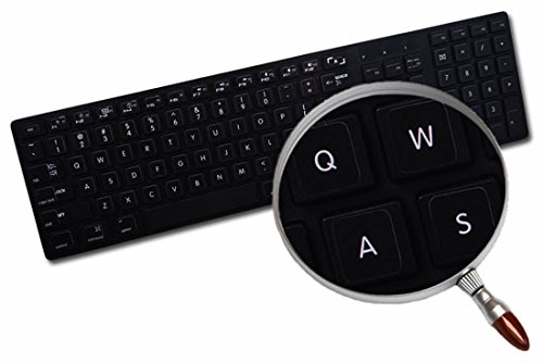 APPLE ENGLISH NON-TRANSPARENT KEYBOARD LABELS LAYOUT BLACK OR WHITE BACKGROUND FOR DESKTOP, LAPTOP AND NOTEBOOK (CG) (Black Background)