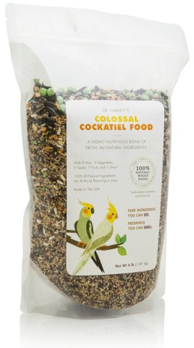 Dr. Harvey's Colossal Cockatiel Blend Natural Food for Cockatiels, 4-Pound Bag