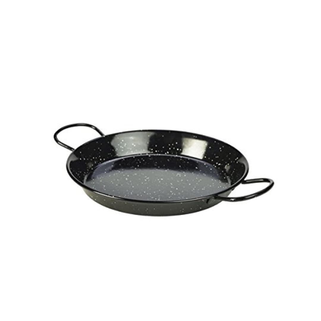 Genware NEV-E0226 Enamel Paella Pan, 26 cm, Black (Pack of 6)