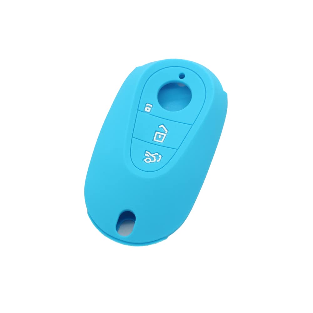 BROVACS Silicone Cover Protector Case Holder Skin Jacket Compatible with MERCEDES BENZ 3 Button Remote Key Fob CV2953 Light Blue