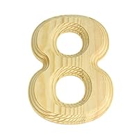 Homeford Pine Wood Beveled Wooden Number 8, Natural, 6-Inch