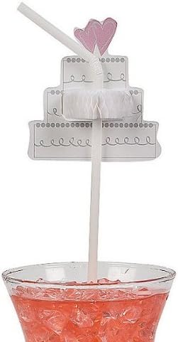 Tissue Wedding Cake Straws 24 Straws