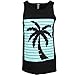 Mens Black Palm Tree Shadow Tank Top Shirt L