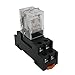 TWTADE/DC 24V Relay 10A Electromagnetic Power Coil Relay 8 Pins DPDT 2NO+2NC with Indicator Light and Socket Base -YJ2N-LY