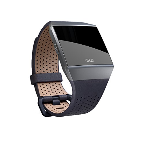 image for Fitbit Ionic Perforated Leather Accessory Band, Midnight Blue, Large