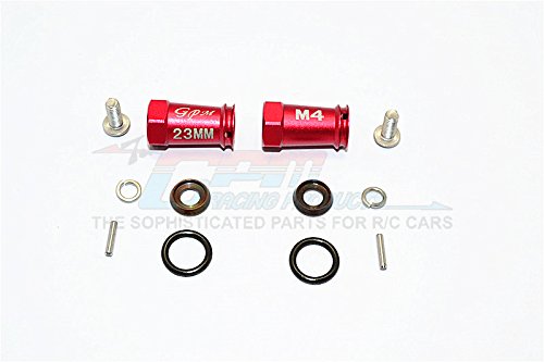 Axial SCX10 II (AX90046) / HPI Venture FJ Cruiser Upgrade Parts Aluminum Wheel Hex Adapters (4mm Hole & 23mm Width) - 1Pr Set Red