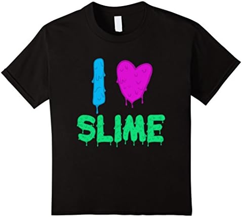 Kids I Love Slime T-Shirt Slime Lover Inspired Apparel 10 Black