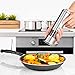 Pro Kitchen Life Battery Operated Salt and Pepper Grinder Set - Pack of 2 Mills - Durable Stainless Steel with Holder Tray - Adjustable Ceramic Coarseness with LED Light and Caps at Bottom