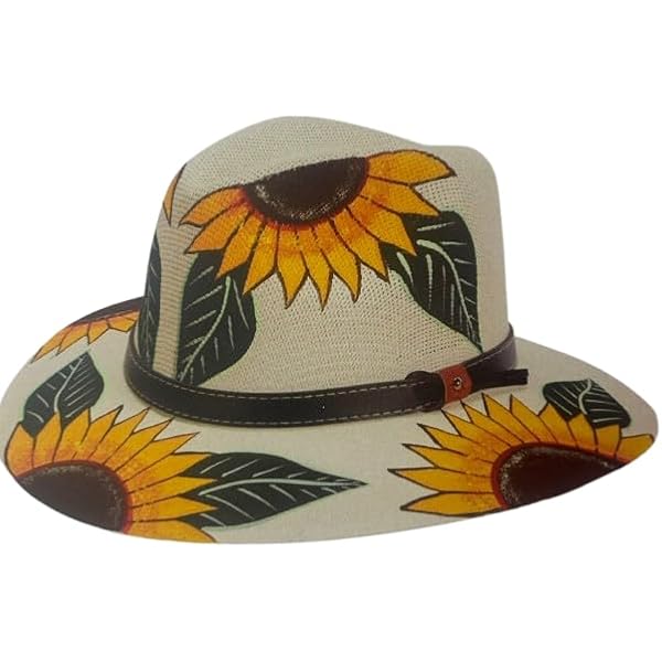 Hand Painted Mexican Art Straw Hat - Unique Designs, Made in  display picture 3