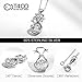 T400 Sterling Silver Cubic Zirconia Pendant Necklace Gift for Women