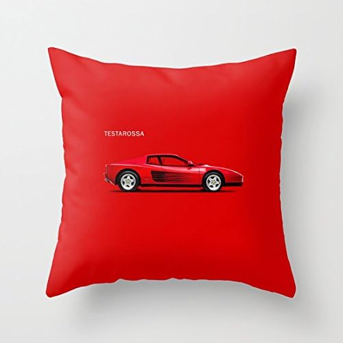 MostFans Couch Pillows Covers 18 inch Ferrari Testarossa 100% Cotton Canvas Embroidered for Home Decorative
