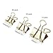 TecUnite 150 Pcs Binder Clips Assorted Sizes Gold Paper Clamps Clips Large Medium Small Office Supplies
