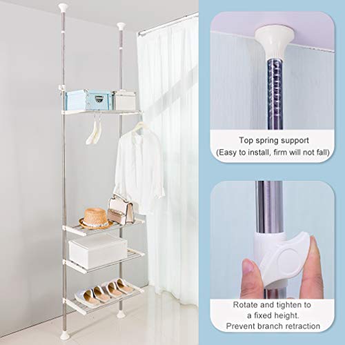 Hershii 4 Tier Over The Toilet Storage Laundry Shelf Rack Bathroom