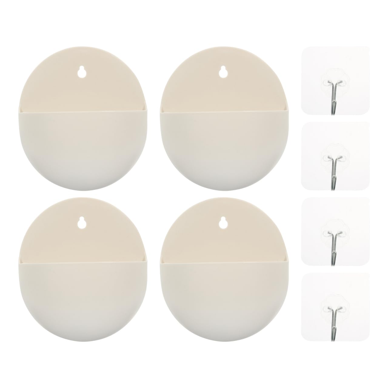 ORFOFE 4Pcs Semi-Circle Plastic Hanging Flower Pots Wall-Mounted Balcony Flower Buckets Gardening Planters Decorative Plant Containers for Indoor Outdoor Use