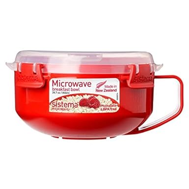 Sistema plástico Microondas Gachas cuenco 850 ml, Rojo: Amazon.es ...