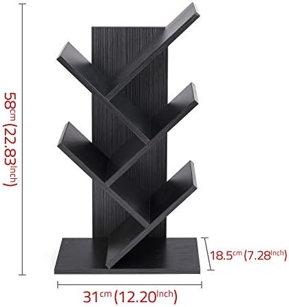 Cubix® Bookshelf Engineered Wood Tree Compact Storage Furniture for CDs Movies & Books Book Rack Bookcase Display (5 Shelf)