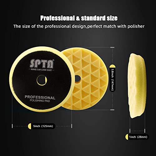 Buffing Polishing Pads, SPTA 5 Inch 125mm Body Repair Polishing Pad Set