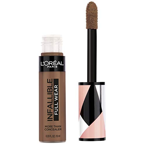 L'Oréal Paris Makeup Infallible Full Wear Concealer, Full Coverage, EXTRA LARGE Applicator, Waterproof, Multi-Use Concealer to Shape, Cover, Contour & Sculpt, Matte Finish, Mocha, 0.33 fl. oz.