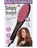 Simply Straight Ceramic Hair Straightening Brush, Black/Pink