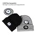 PRAVETTE Upgraded LED Lighted Beanie Hat,USB Rechargeable Hands Free Headlamp Cap,Unisex Winter Warmer Knit Hat with Light for Men,Women (Red)