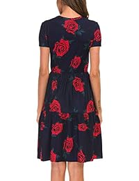 Vestido midi con volantes y manga corta de Kranda Vestido midi casual suelto para mujer