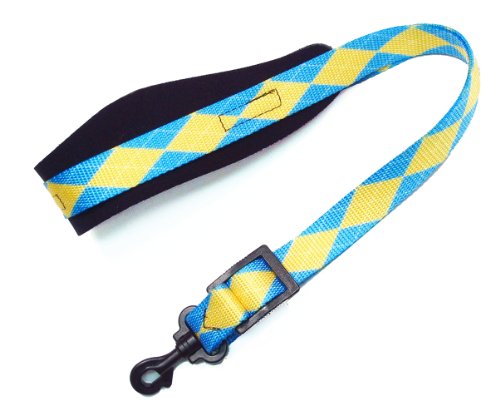 Legacystraps DSX Neoprene Padded Saxophone Strap Argyle Yellow and Blue