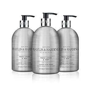 Baylis & Harding Elements Lemon & Mint Luxury Hand Wash 500ml, Pack of 3 - Vegan Friendly